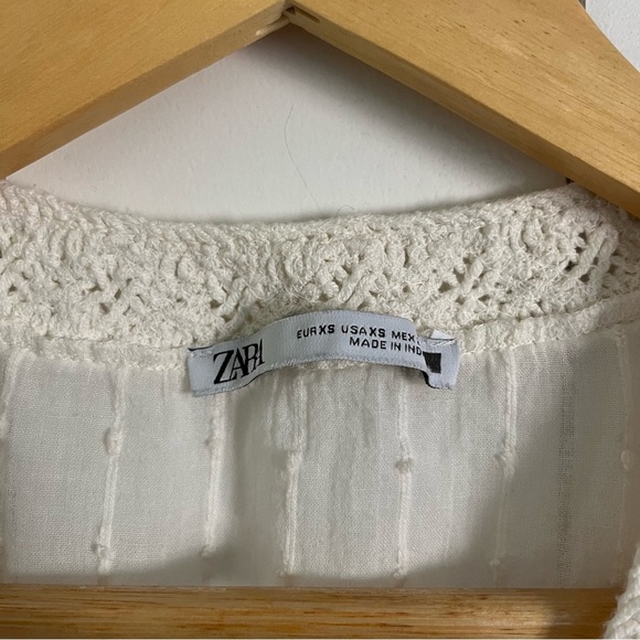 Zara Balloon Sleeve V-neck Blouse - Picture 4 of 5